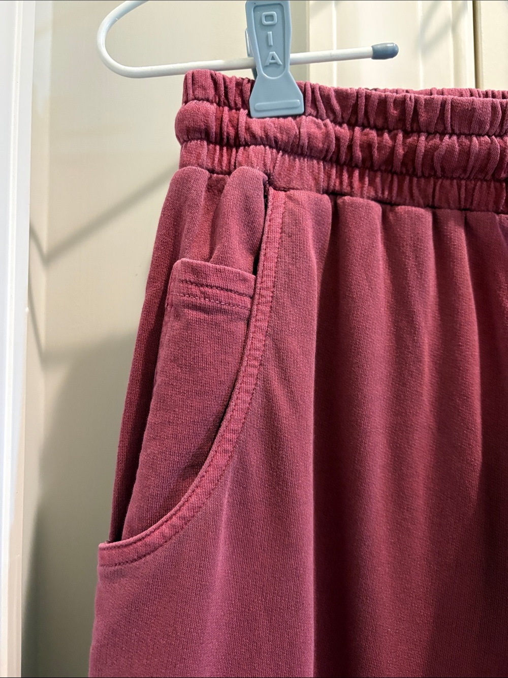 Zenana Cozy Elastic Waist Wide-Leg Pants in Dusty Rose - Picture 2 of 6